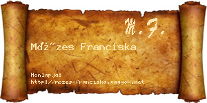 Mózes Franciska névjegykártya